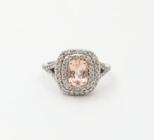 Load image into Gallery viewer, Vintage Morganite Diamonds 10K White Gold Ring
