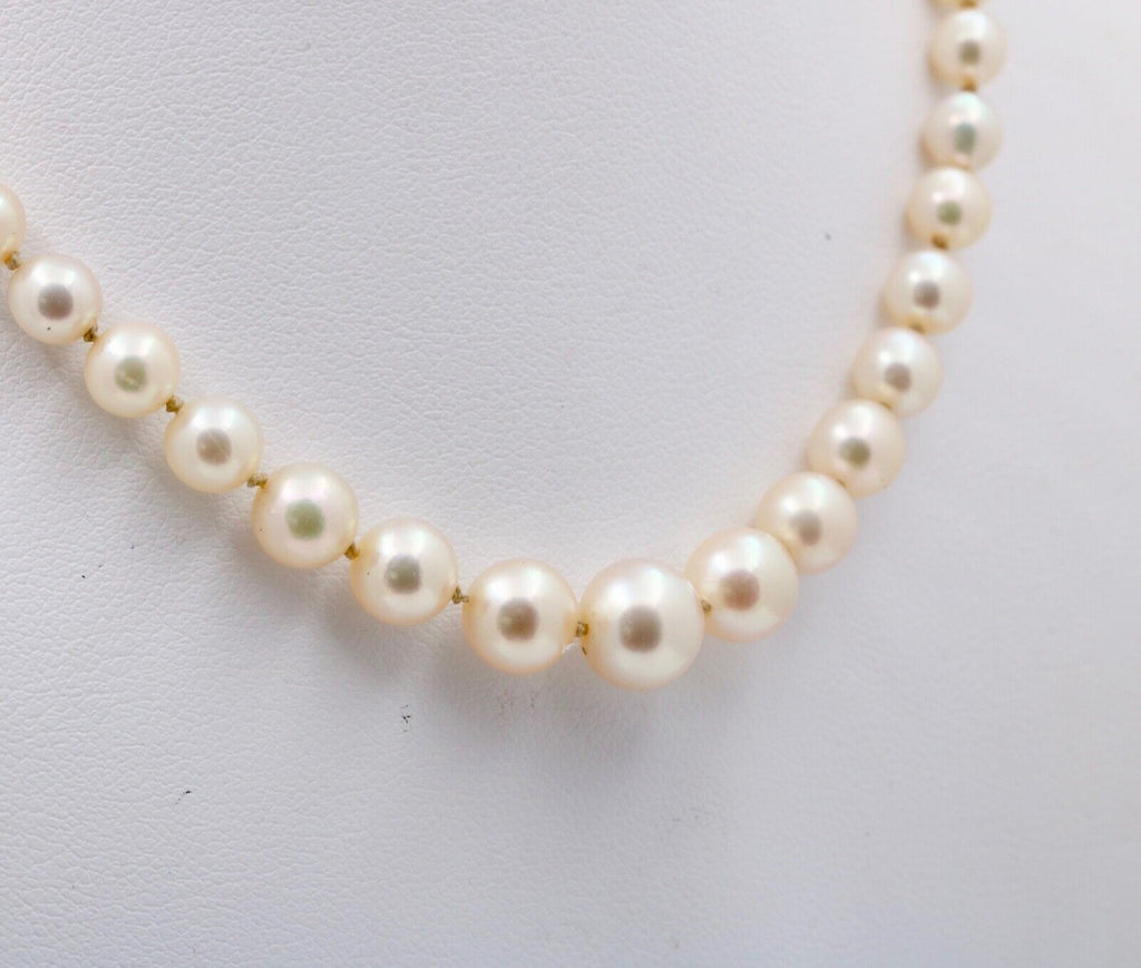 Vintage Classic Pearl 14K White gold Clasp Necklace