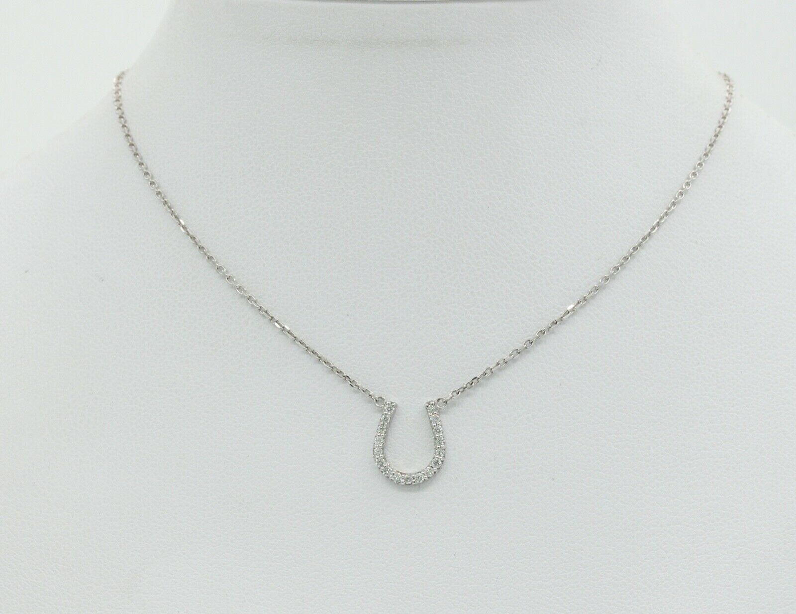 Lucky Horseshoe 18K White Gold Diamonds Necklace Pendant