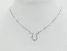 Load image into Gallery viewer, Lucky Horseshoe 18K White Gold Diamonds Necklace Pendant
