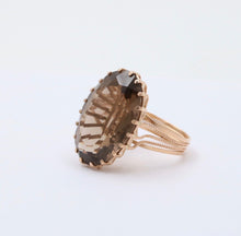 Load image into Gallery viewer, European Hallmarked Smoky Topaz 14K Rose Gold Statement Ring
