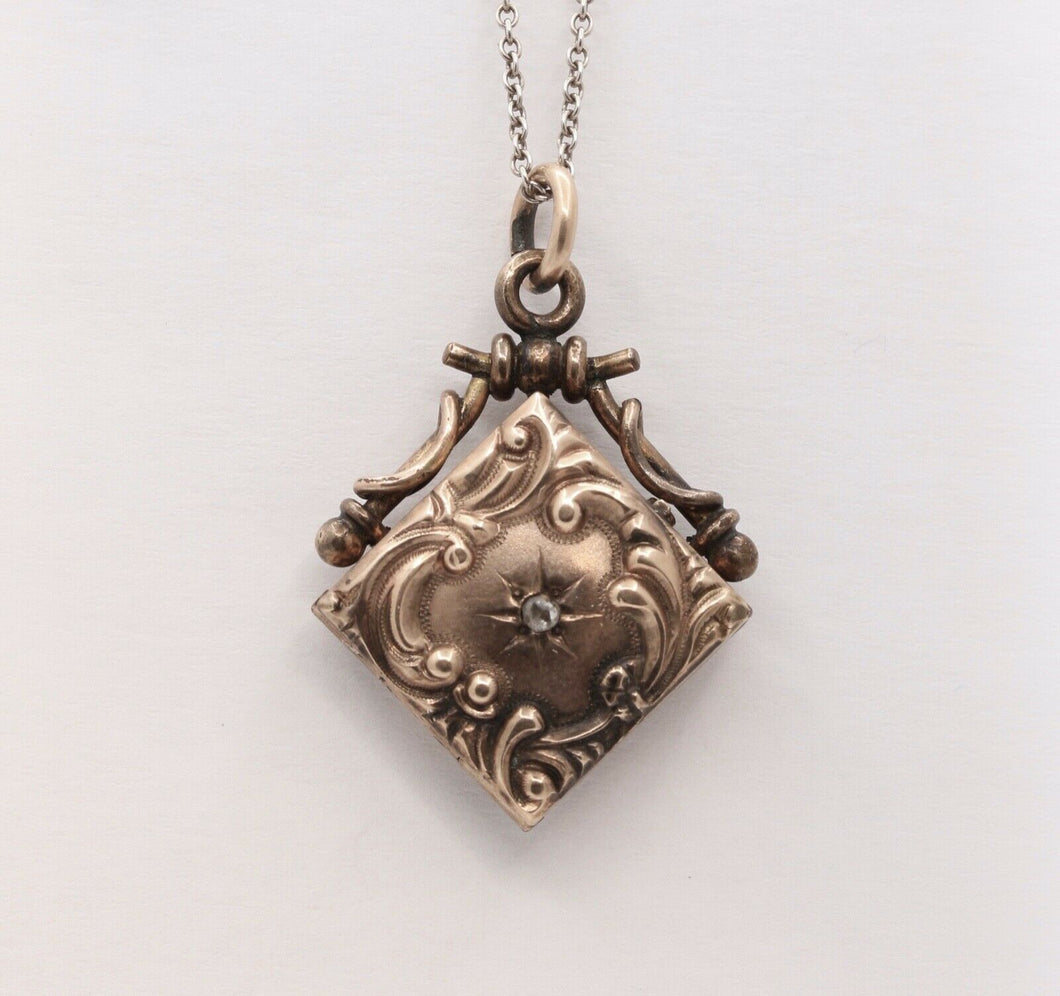 Victorian Locket Pendant Charm Gold Vermeil