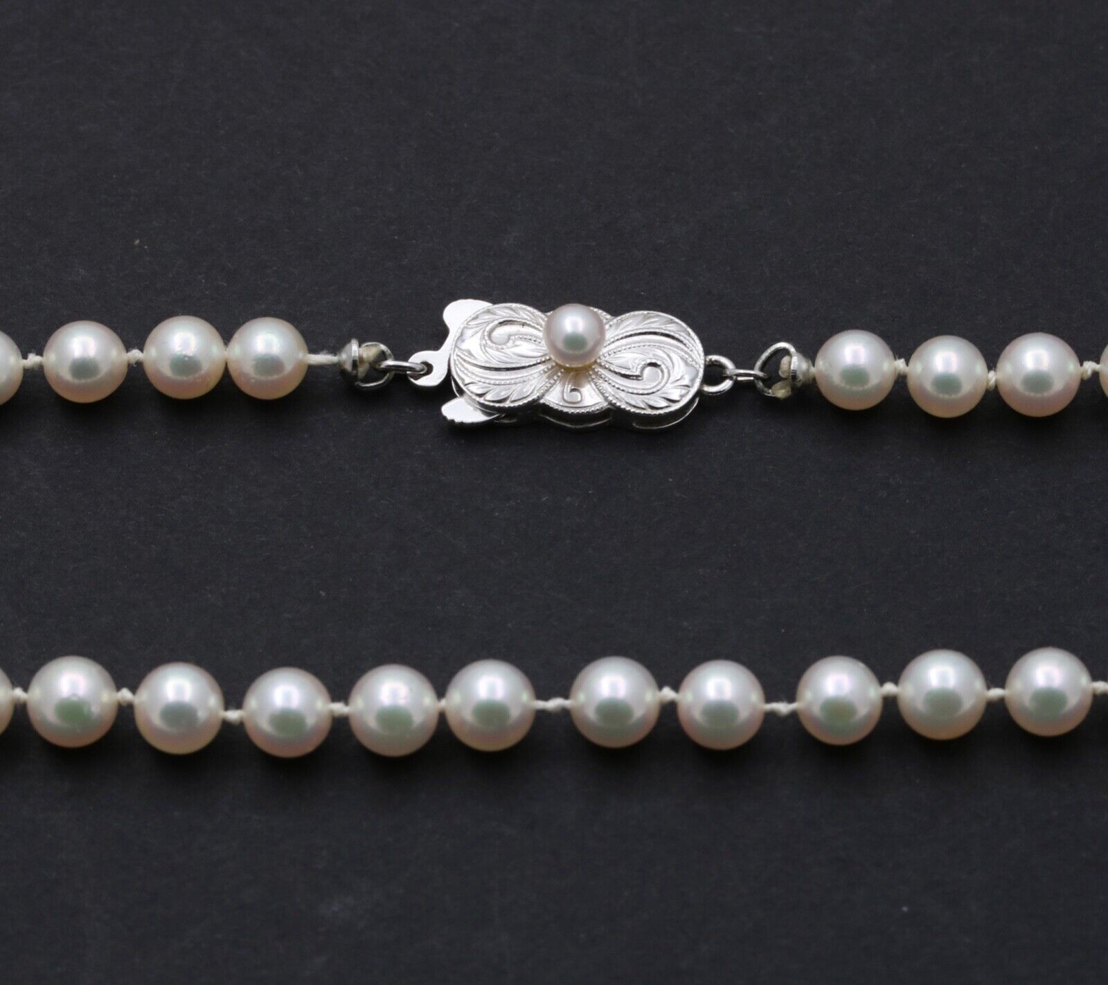 Classic Mikimoto Sterling Silver Cultured Pearl Necklace, June Birthstone.