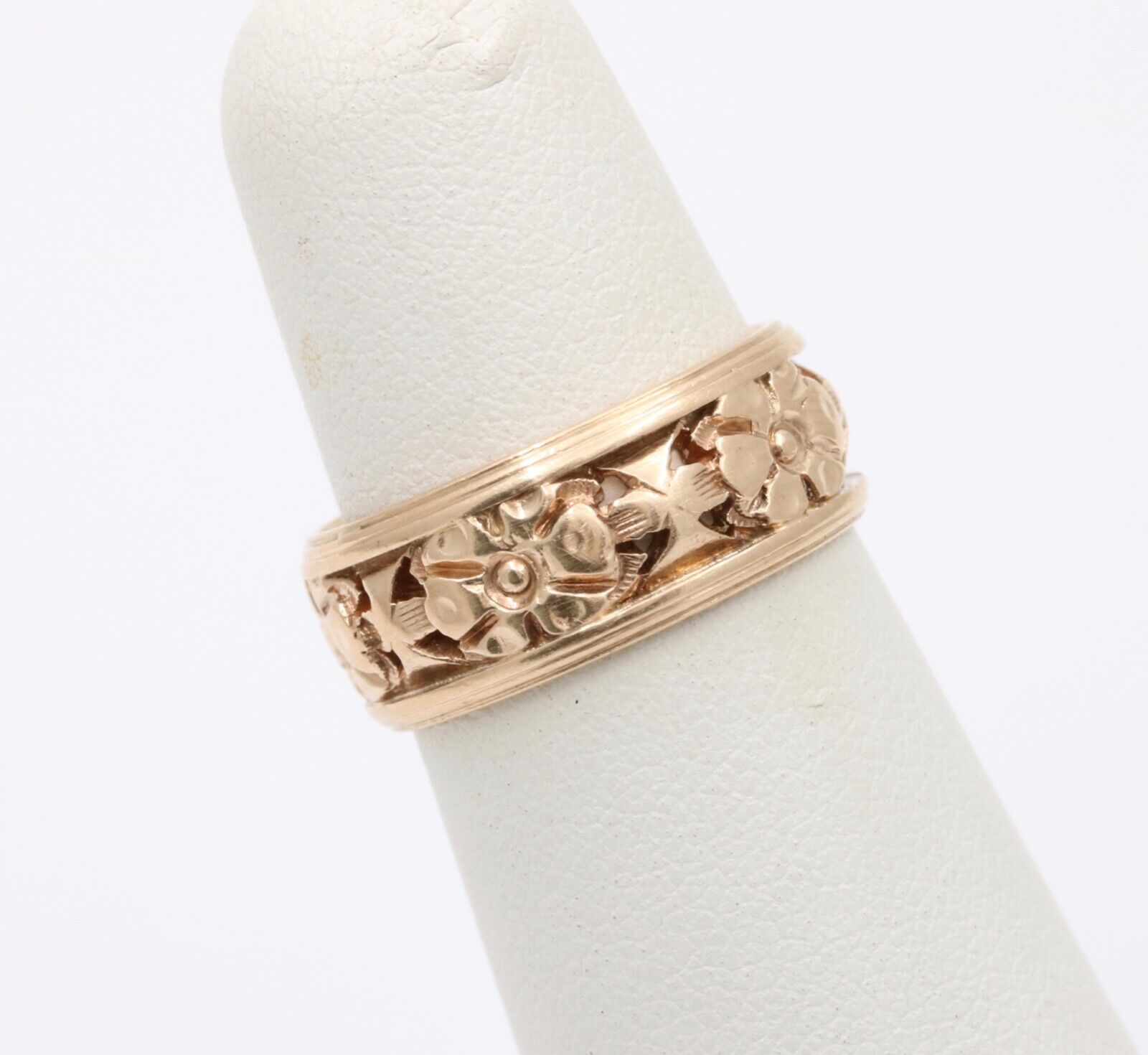 Art Deco Orange Blossom 14K Yellow Gold Wedding Band