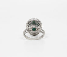 Load image into Gallery viewer, Vintage Turquoise and Diamonds 18K White Gold Ladies Ring
