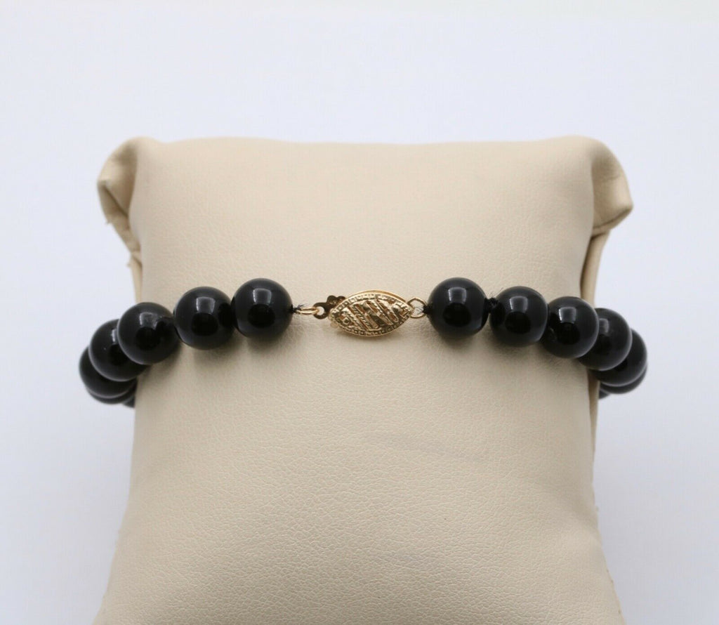 Vintage Black Onyx 14K Yellow Gold Bracelet