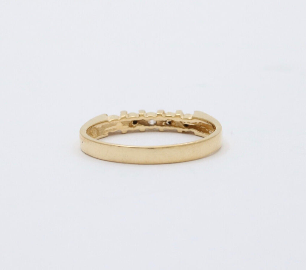 Vintage 18K Yellow Gold Diamond Band, Wedding Band.