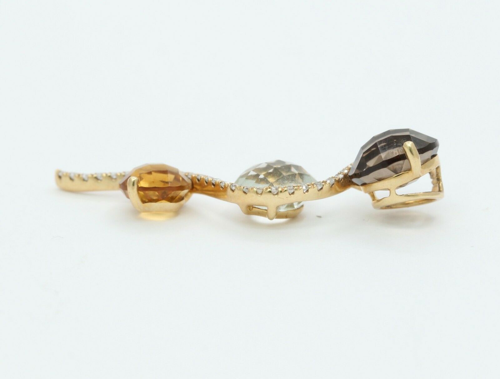 Vintage 14k Yellow Gold Diamond Multi Stone Pendant