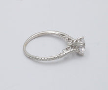 Load image into Gallery viewer, The Elegant 18K White Gold White Sapphire &amp; Diamond Engagement Ring
