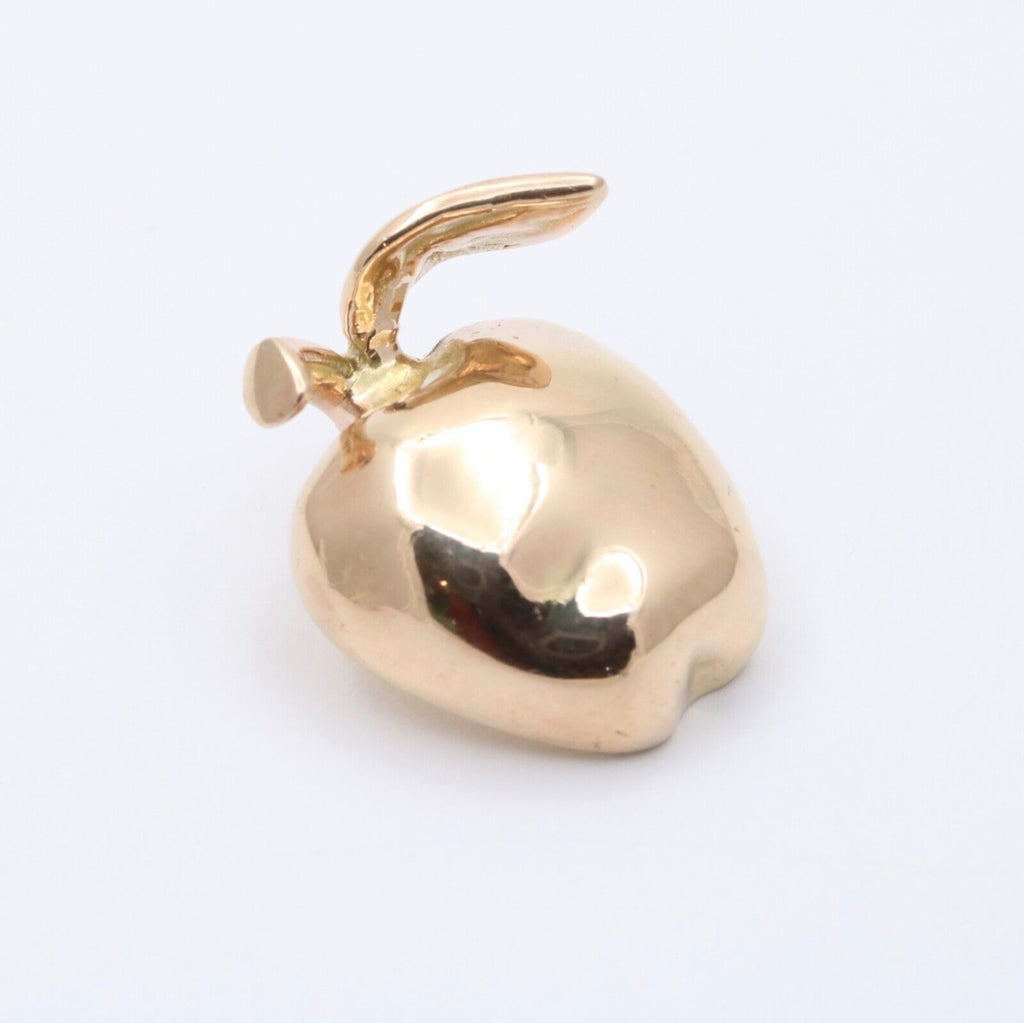 Vintage 14K Yellow Gold Big Apple Charm Pendant