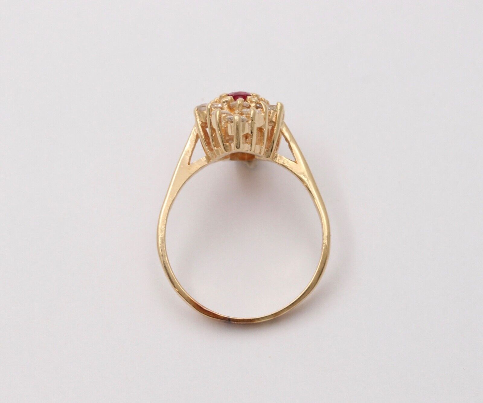 Vintage Diamond and Ruby Navette Ring, Statement Ring