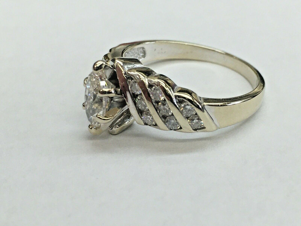 Vintage Ladies Diamonds 14K White Gold Engagement Ring