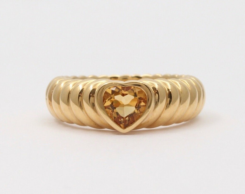 Vintage Tiffany and Co. 18K Citrine Heart Ring