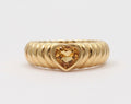 Vintage Tiffany and Co. 18K Citrine Heart Ring
