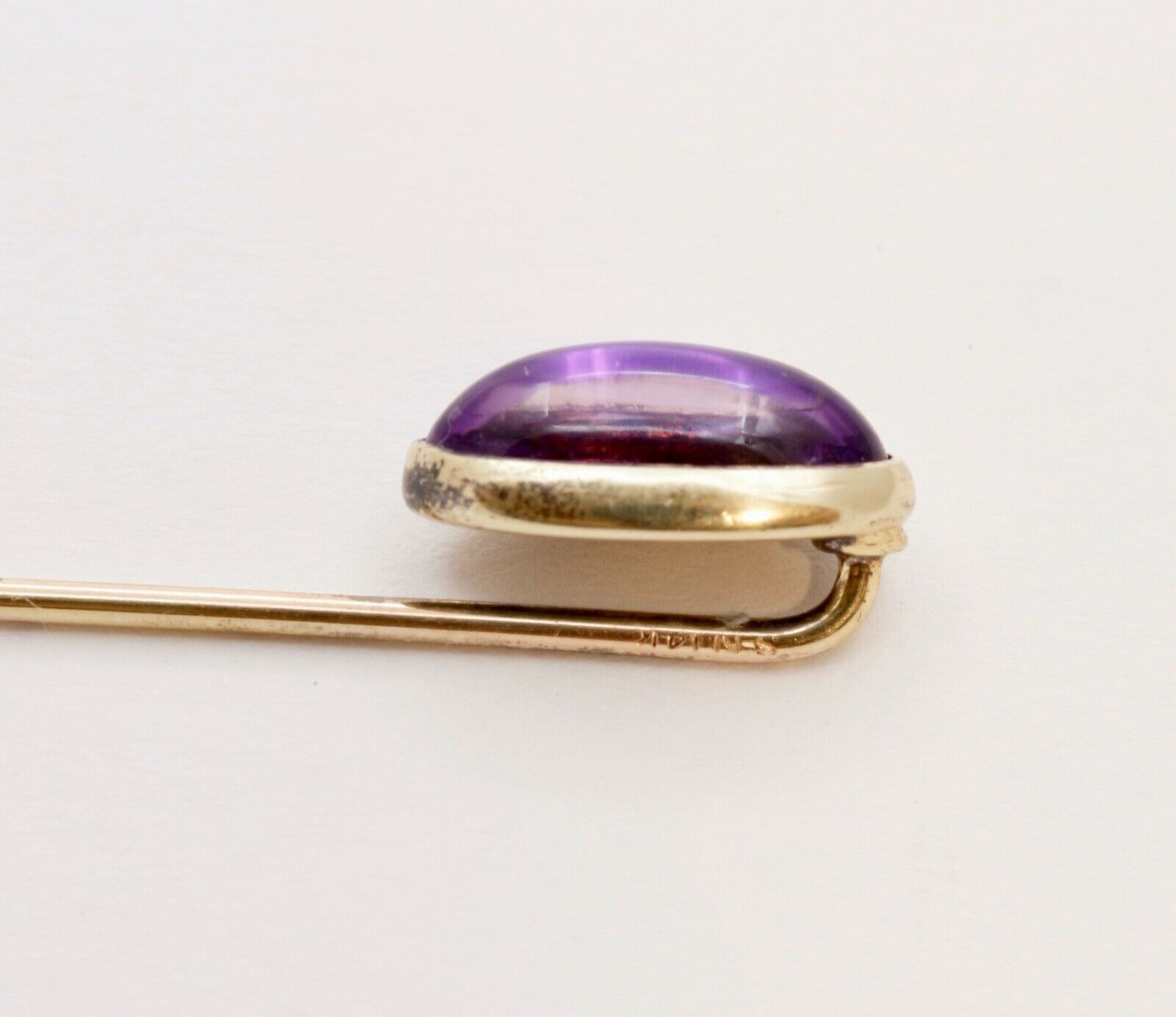 Victorian Amethyst 14K Yellow Gold Stick Pin