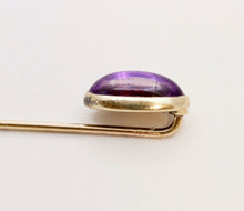 Load image into Gallery viewer, Victorian Amethyst 14K Yellow Gold Stick Pin
