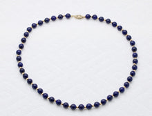 Load image into Gallery viewer, Vintage Lapis Lazuli 14K Yellow Gold Necklace
