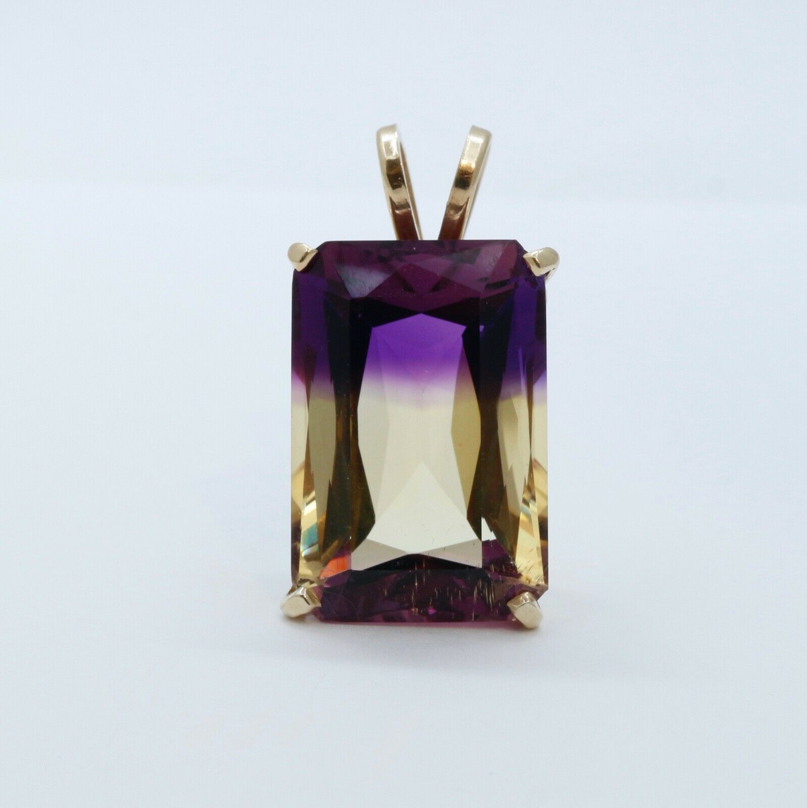 Vintage Ametrine 10K Yellow Gold Pendant