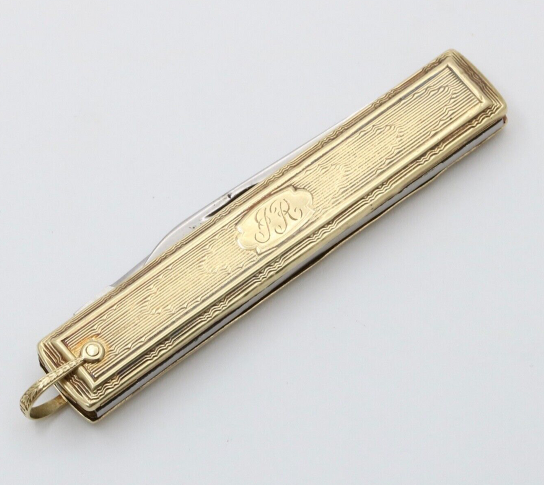 Vintage 14K Yellow Gold Pocket Knife Pendant, Necklace