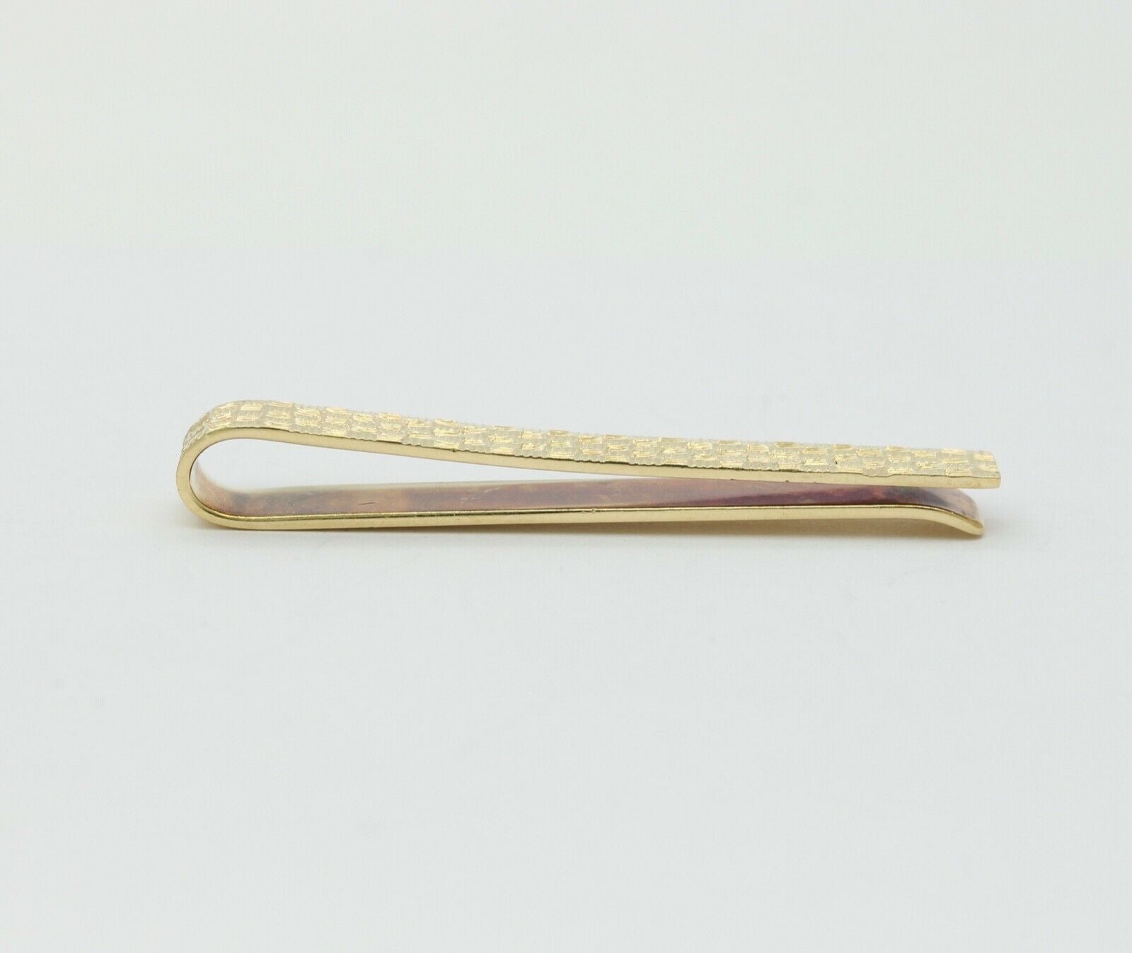 Vintage Tiffany and Co. 18K Yellow Gold Checkered Italy Money Clip