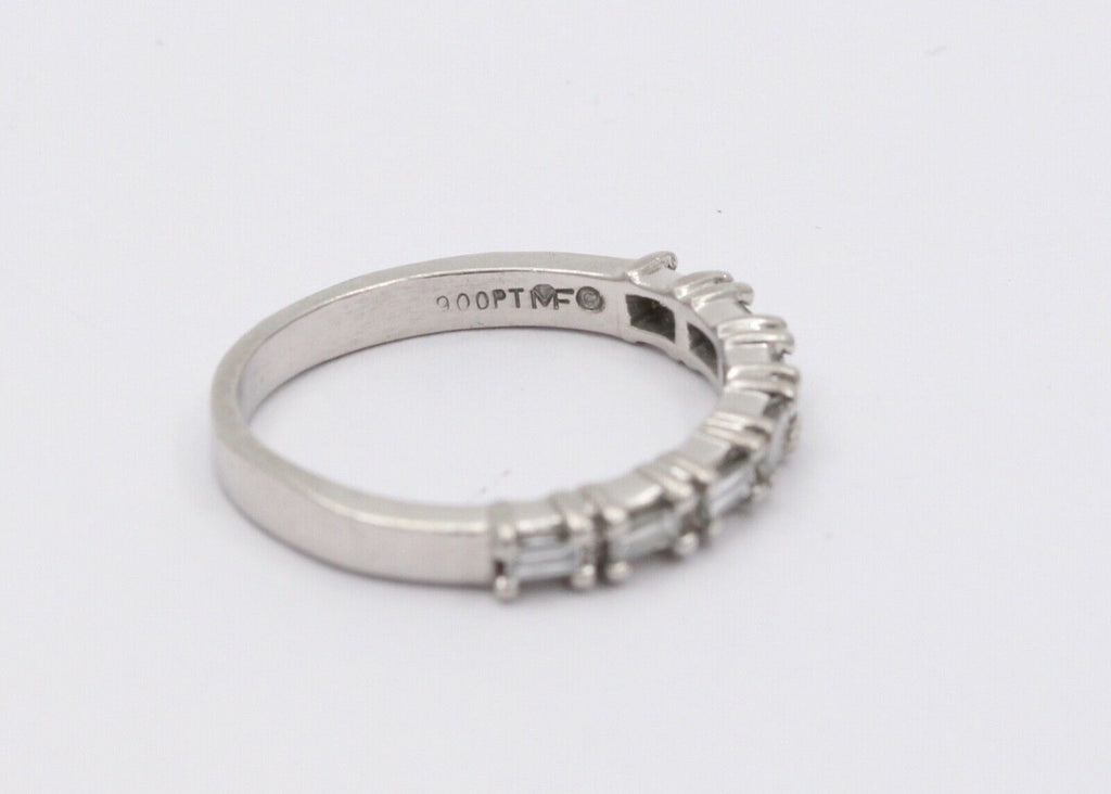 Vintage Ladies Wedding Band Baguette Diamonds Platinum Ring
