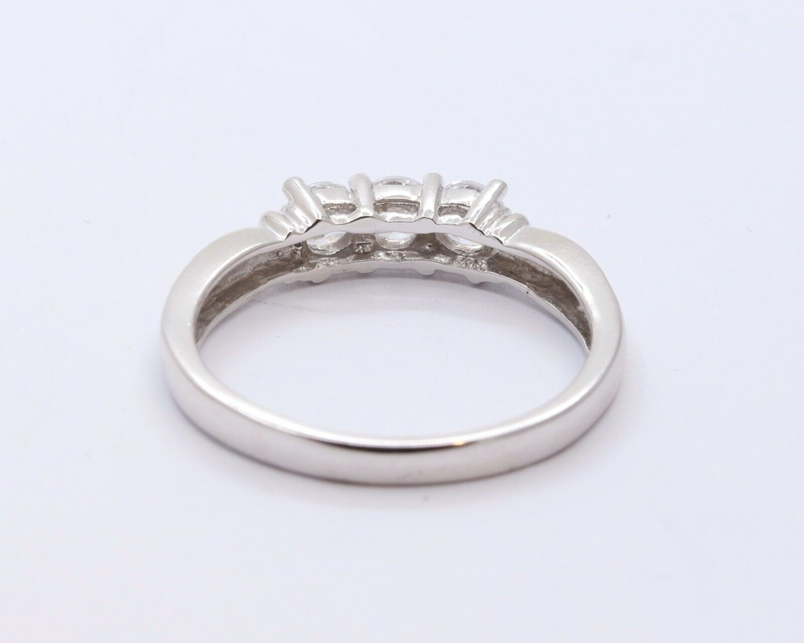 Ladies Vintage Diamonds 10K White Gold Wedding Band