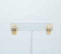 Vintage Hearts Diamonds 14K Yellow Gold Huggie Earrings