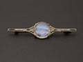 Vintage Man In The Moon Art Glass GF Brooch Pin