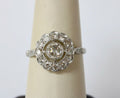 Brilliant French Art Deco Floral Ring Diamonds Platinum Ring