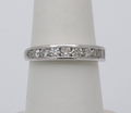 Classic 14K White Gold Diamond Half Eternity Band.