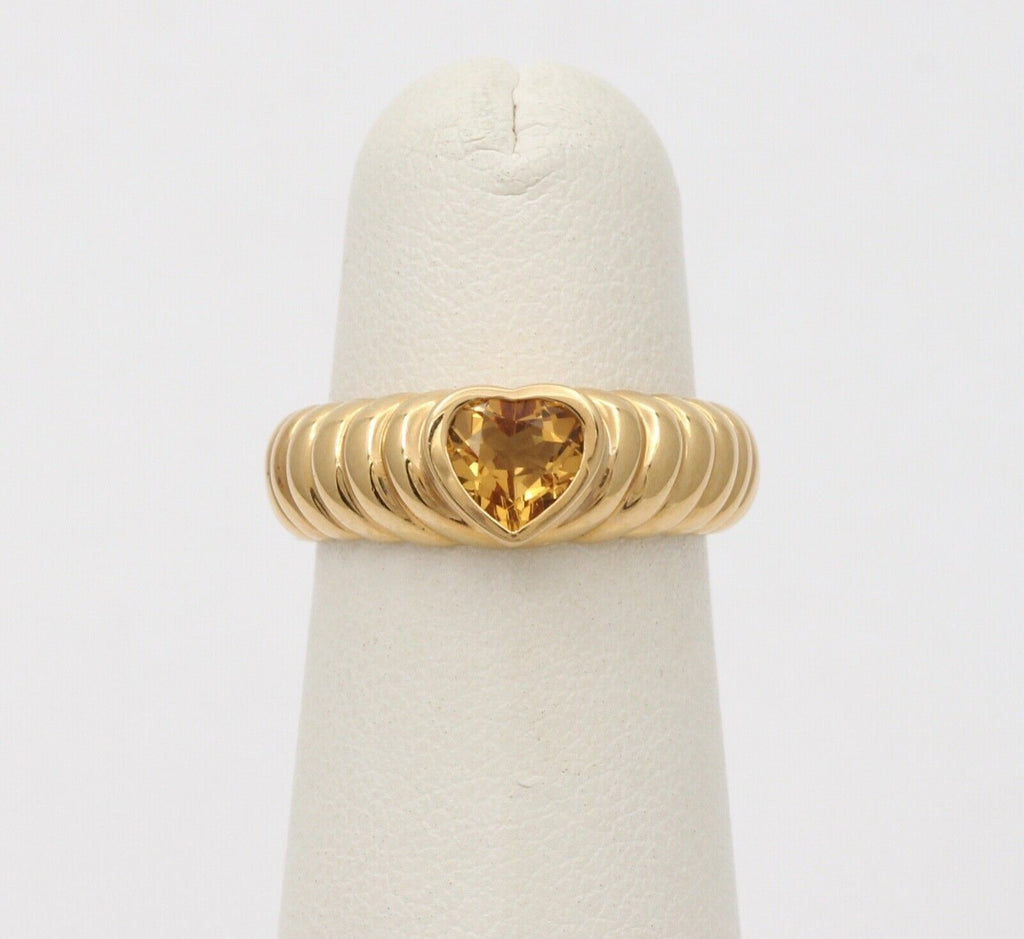 Vintage Tiffany and Co. 18K Citrine Heart Ring
