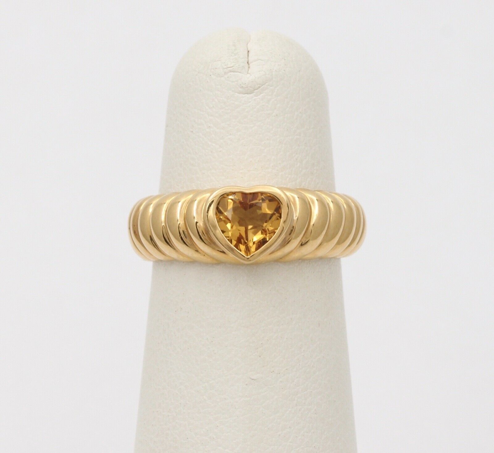 Vintage Tiffany and Co. 18K Citrine Heart Ring