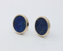 Load image into Gallery viewer, Vintage Ladies Large 14K Lapis Lazuli Earrings
