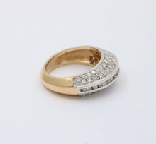 Load image into Gallery viewer, Vintage 14K Gold Diamond Minimal Pave Dome Ring, Wedding Band.
