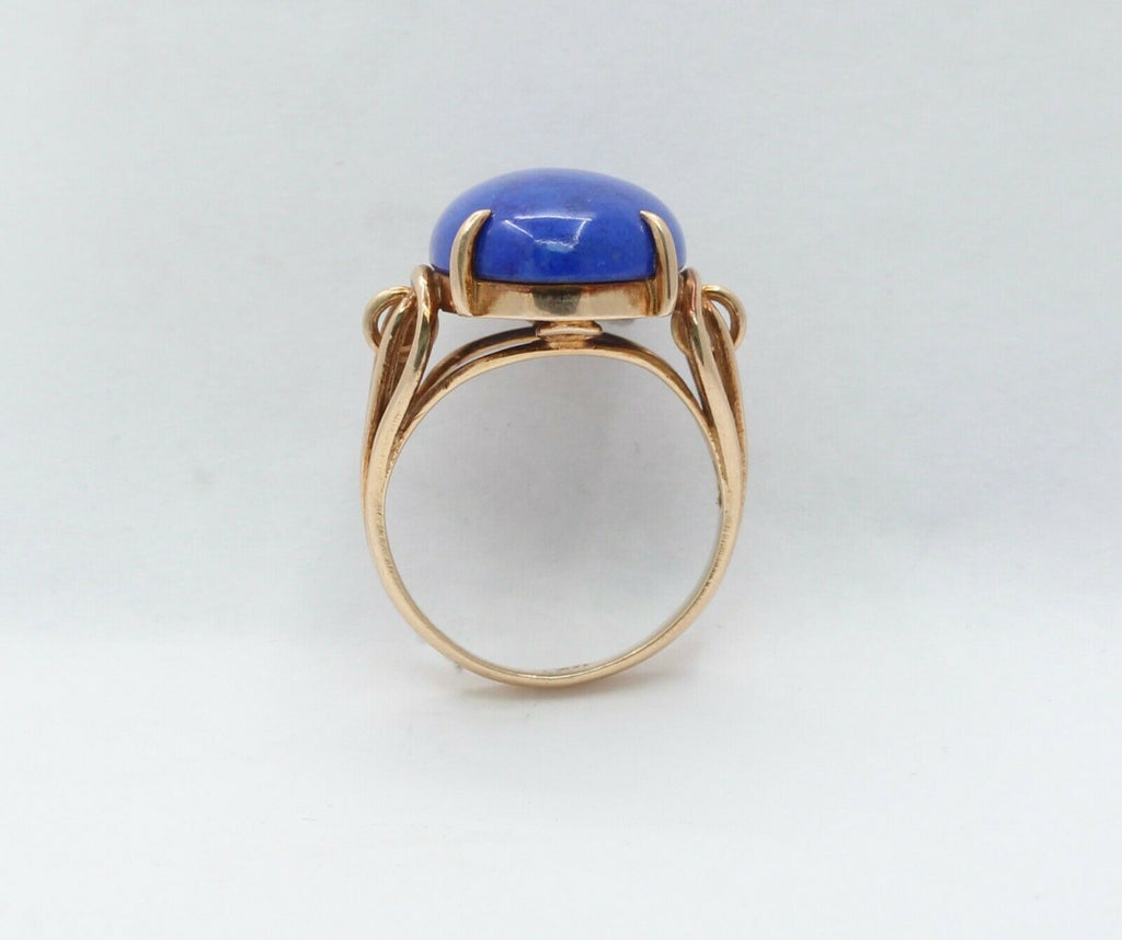 Victorian 14K Yellow Gold Lapis Statement Ring