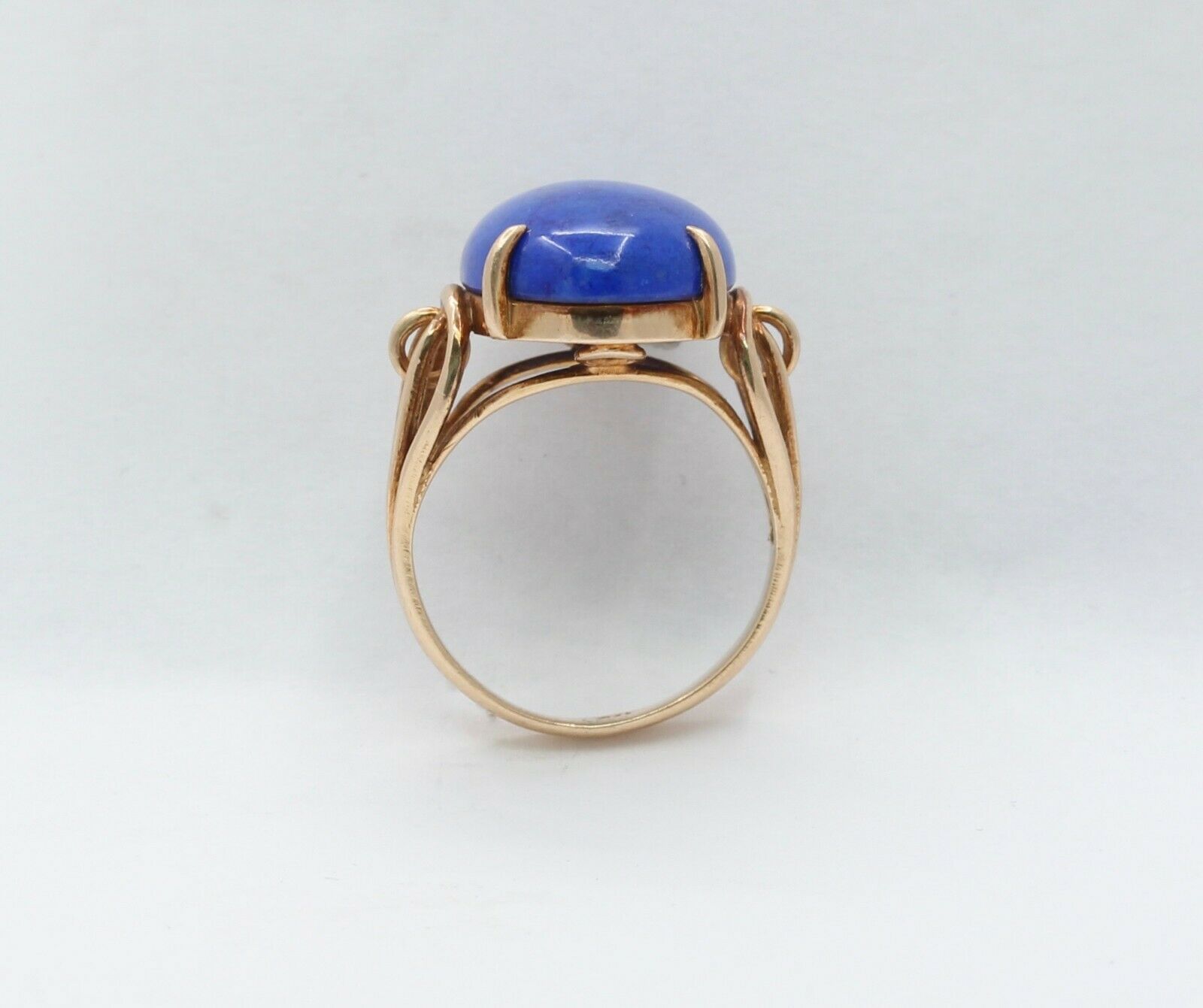 Victorian 14K Yellow Gold Lapis Statement Ring