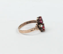 Load image into Gallery viewer, Rare Beautiful Victorian Ruby Seed Pearl 9K Rose Gold Ring
