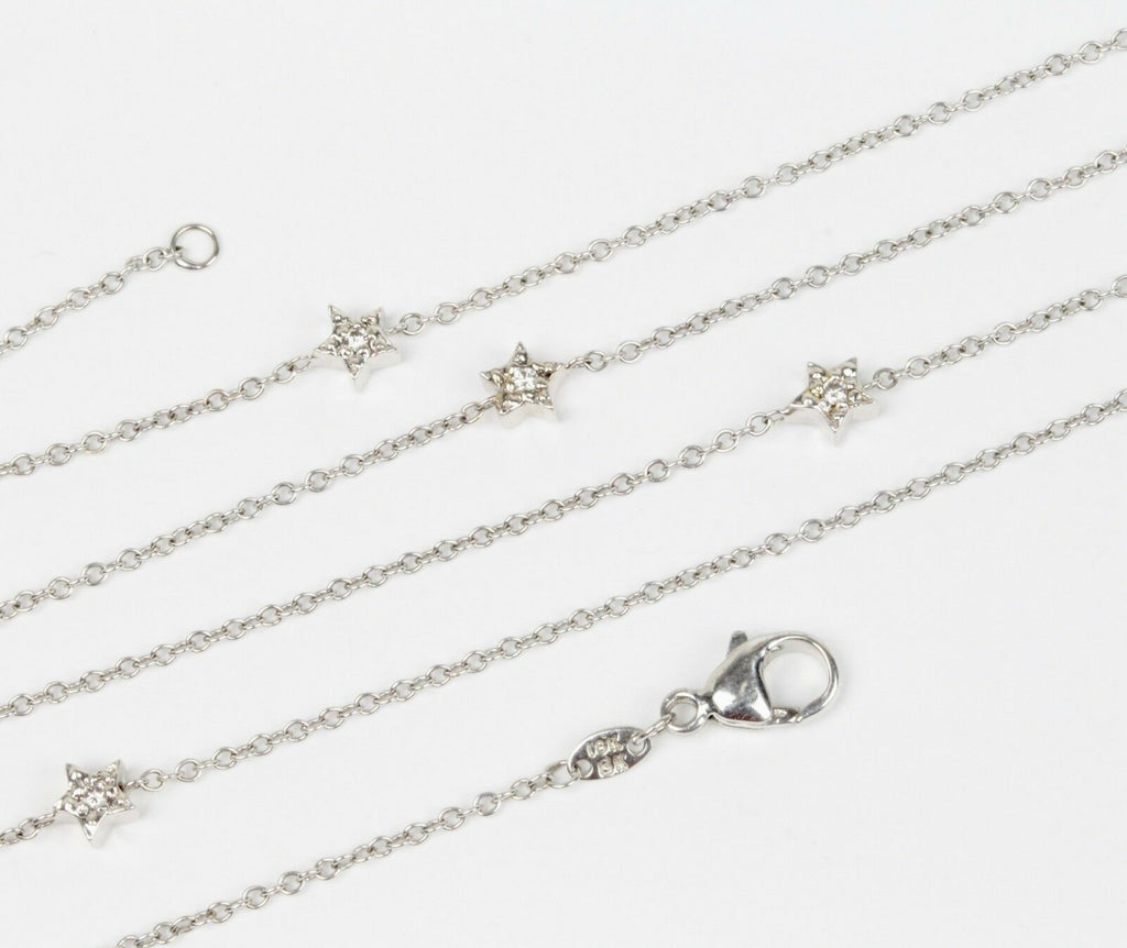 Vintage 18k White Gold Diamond Stackable Necklace