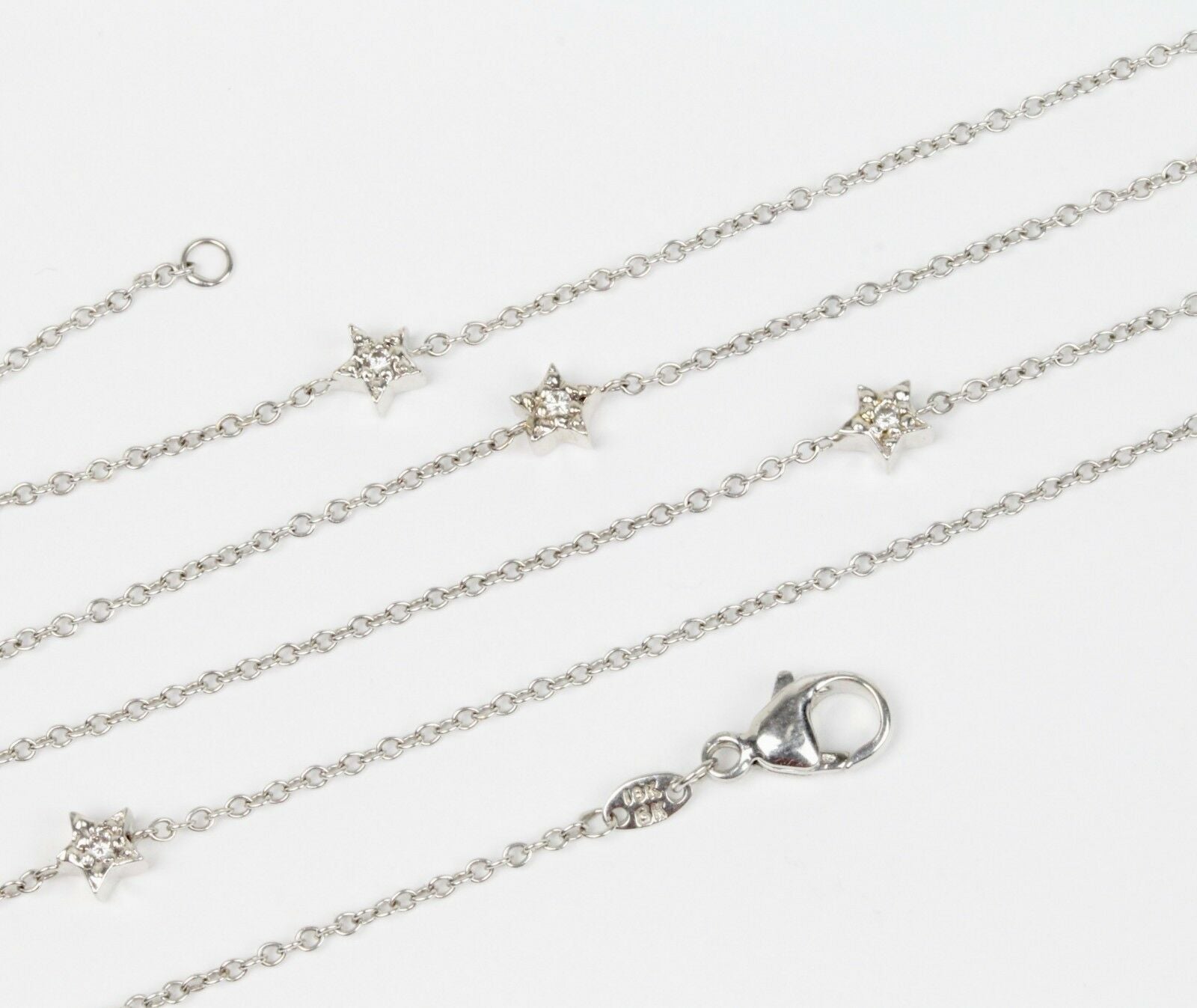 Vintage 18k White Gold Diamond Stackable Necklace