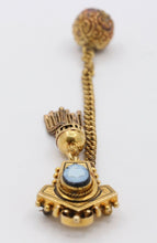 Load image into Gallery viewer, Victorian 14K Yellow Gold Enamel Clock Brooch pin
