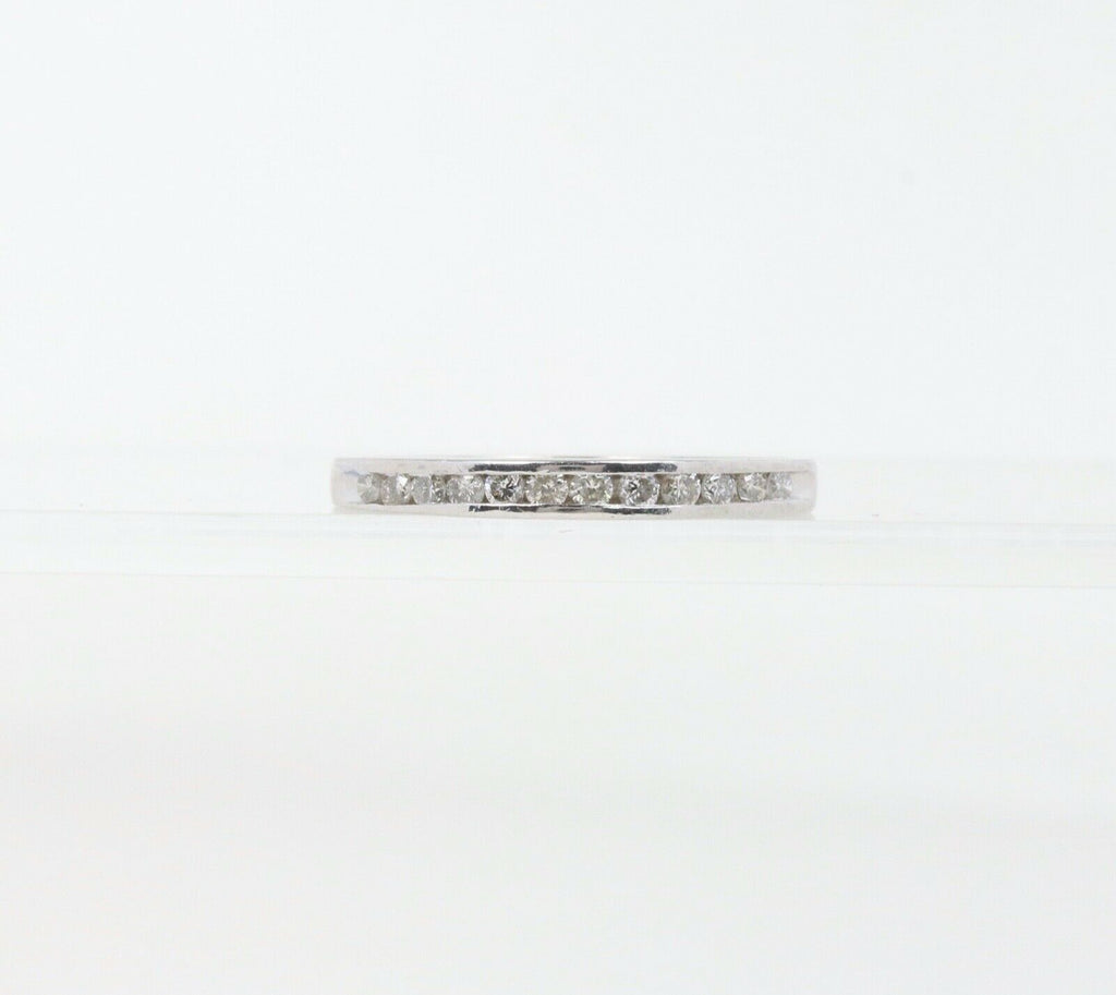 Vintage Ladies Stackable Diamonds Platinum Wedding Band Ring
