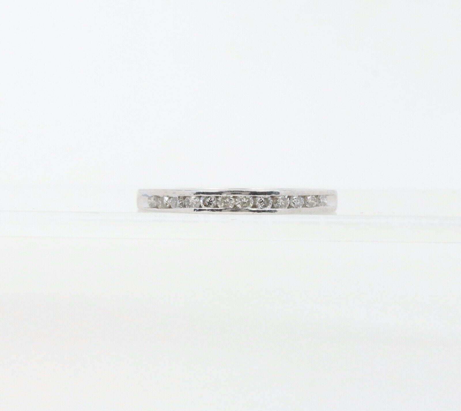 Vintage Ladies Stackable Diamonds Platinum Wedding Band Ring