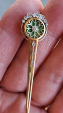 Load image into Gallery viewer, Incredible Victorian Old Euro Rose Cut Cloth 14K YG WG Brooch Pin
