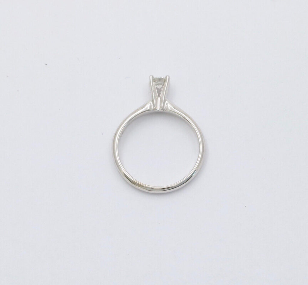 Vintage Solitaire Diamond 14K White Gold Engagement Ring