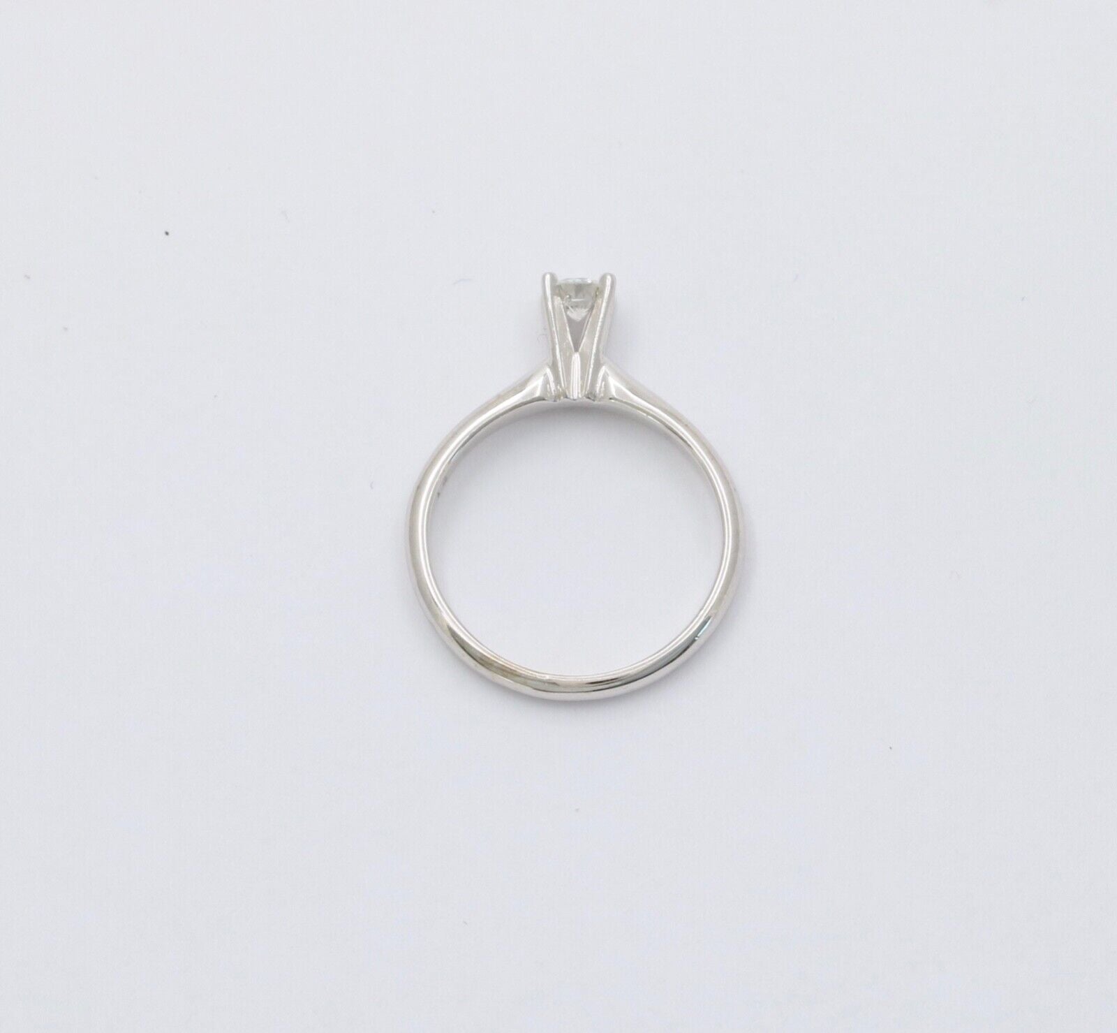 Vintage Solitaire Diamond 14K White Gold Engagement Ring