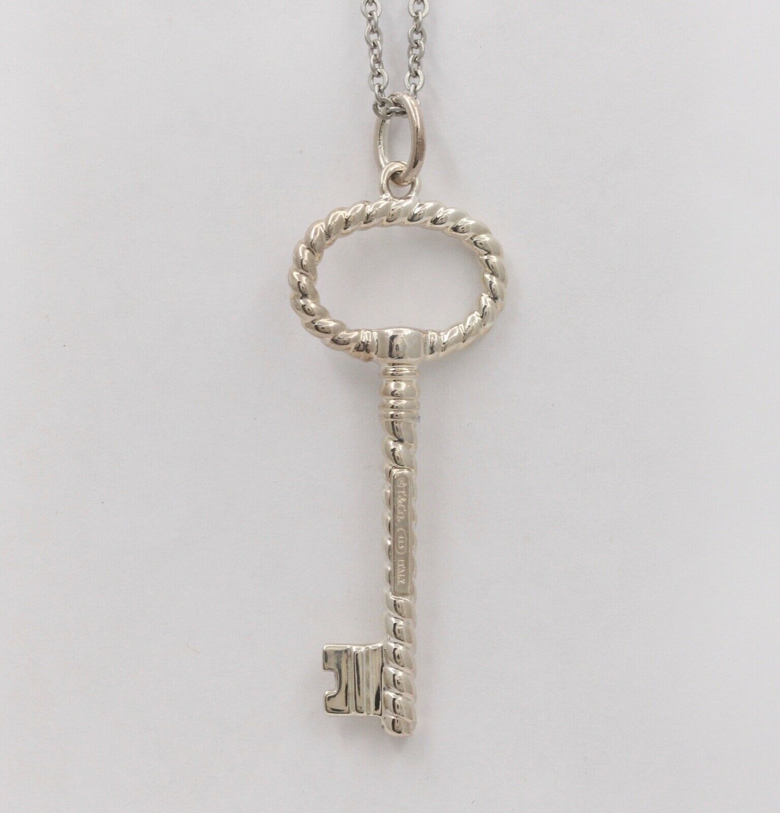 Tiffany and Co. Italy Key Pendant 925 Sterling Silver