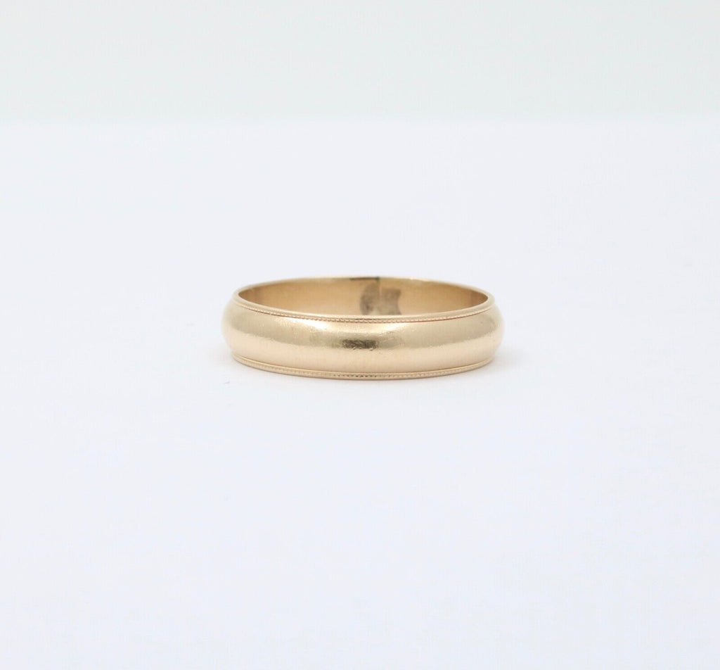 Vintage 14K Yellow Gold Wedding Band Ring, Stacking Band.