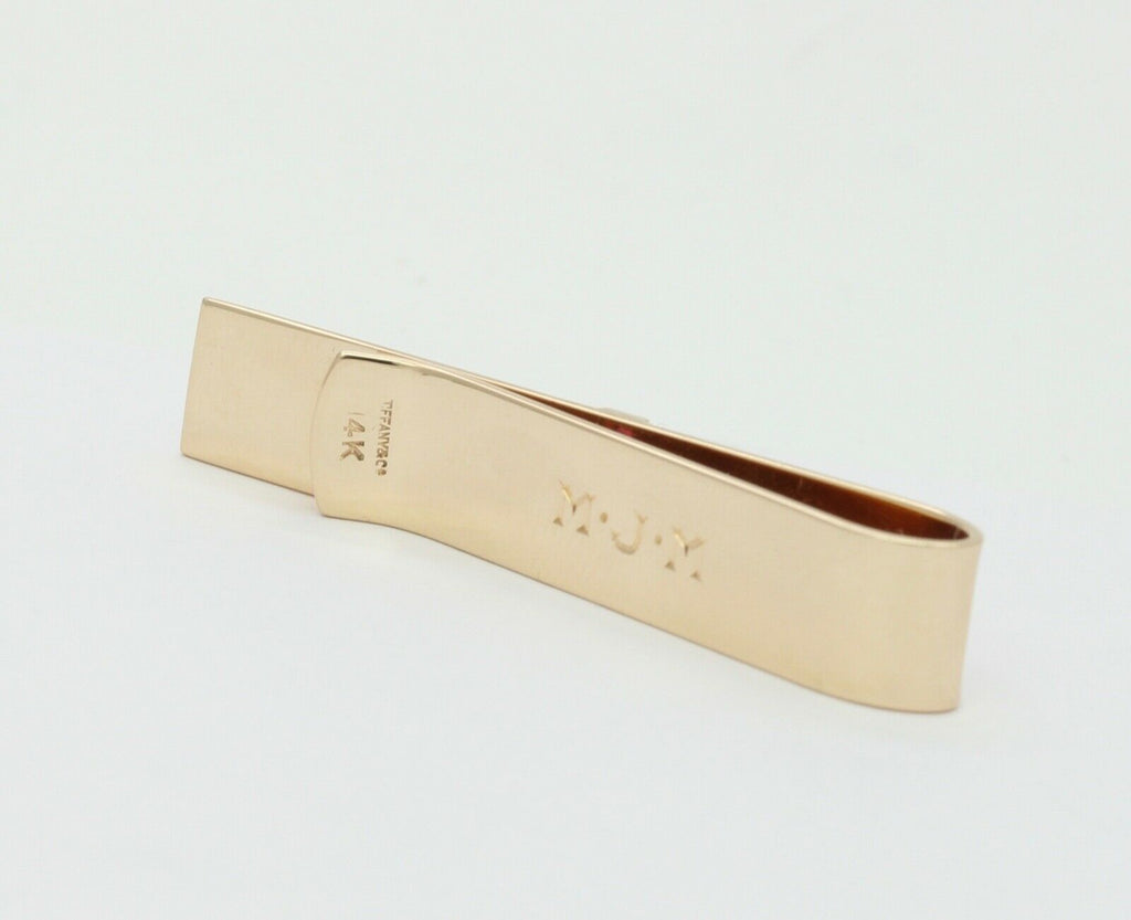 Vintage Tiffany and Co. 14K Yellow Gold Rubies Cross Brushed Finish Money Clip