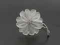 Vintage 18K White Gold Diamond Crystal Flower Brooch