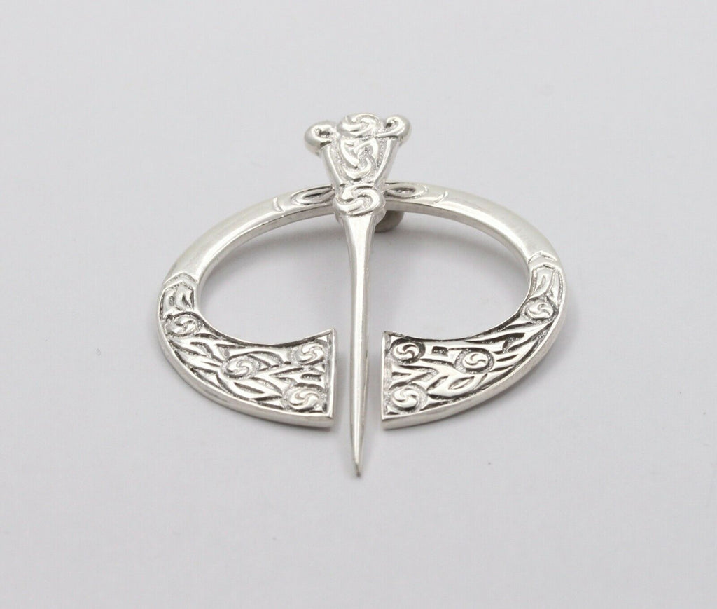 Cool Vintage English Moving Silver Sigil Brooch